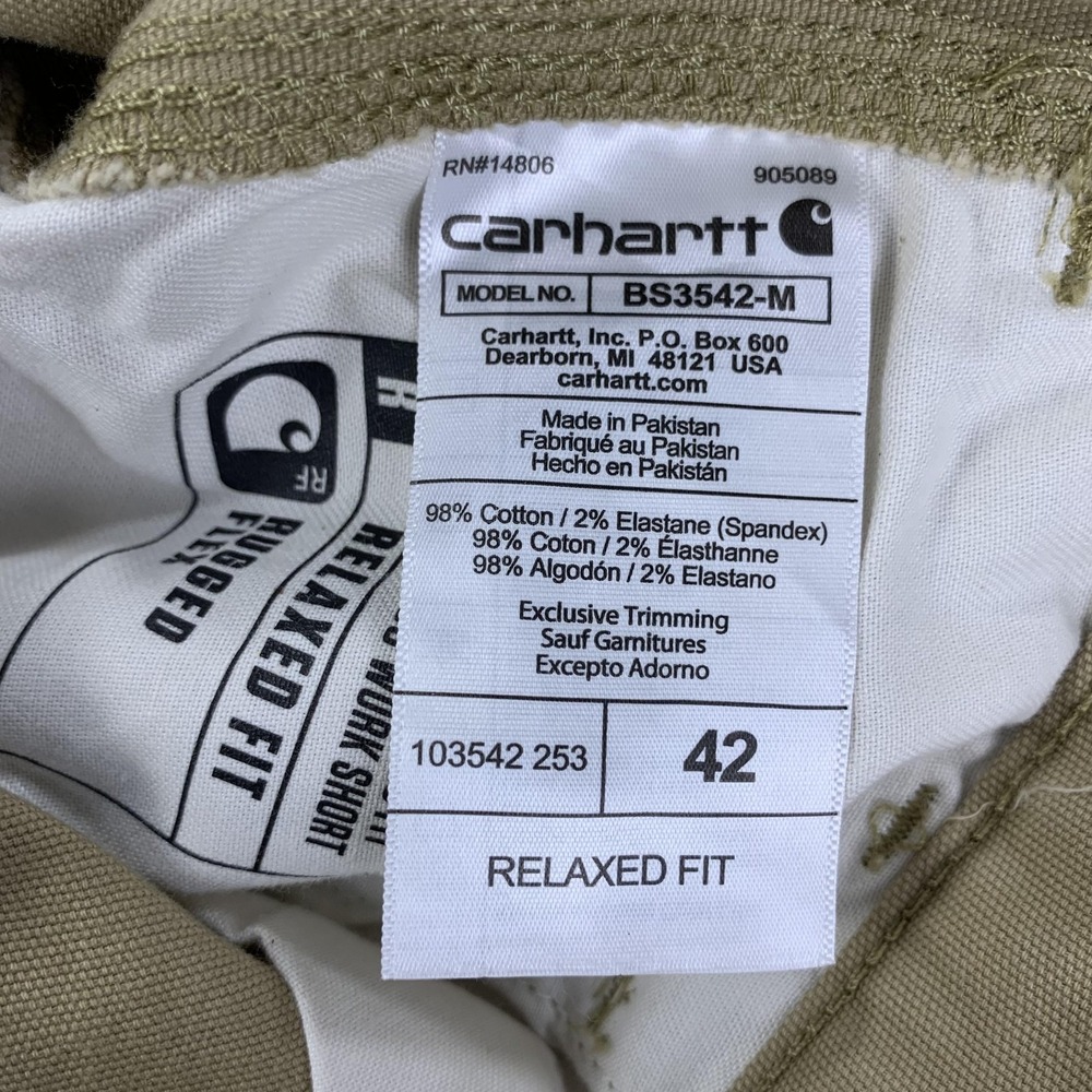 Carhartt Cargo Shorts Mens 42 Beige Rugged Flex Relaxed Fit Canvas Work - Picture 7 of 16